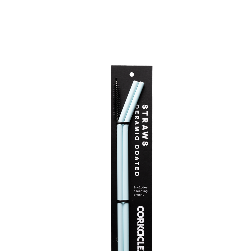 Ceramic Coated Straw Set - Soft Clean Carry Fit - Straw Set / Ceramic Powder Blue