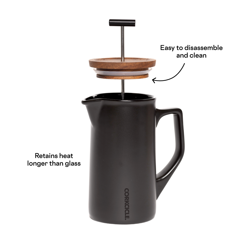Ceramic French Press - Modern Travel Choice Pack